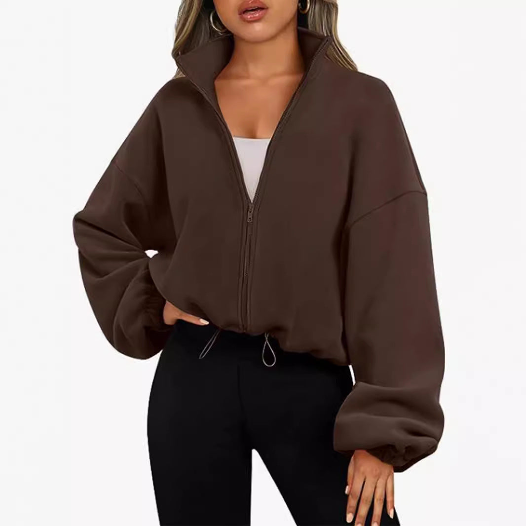Pull oversized à col haut et fermeture éclair pour dames Chic und Stil