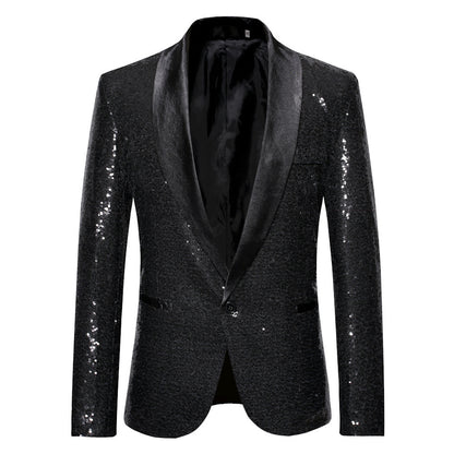 Blazer élégant pour hommes en sequins au coupe moderne Chic und Stil