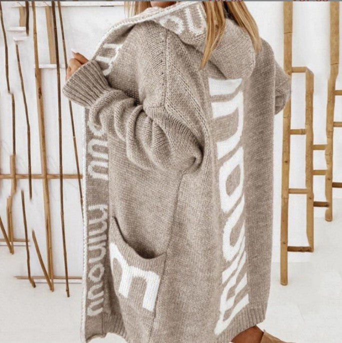 Dames confortable Cardigan à capuche Chic und Stil