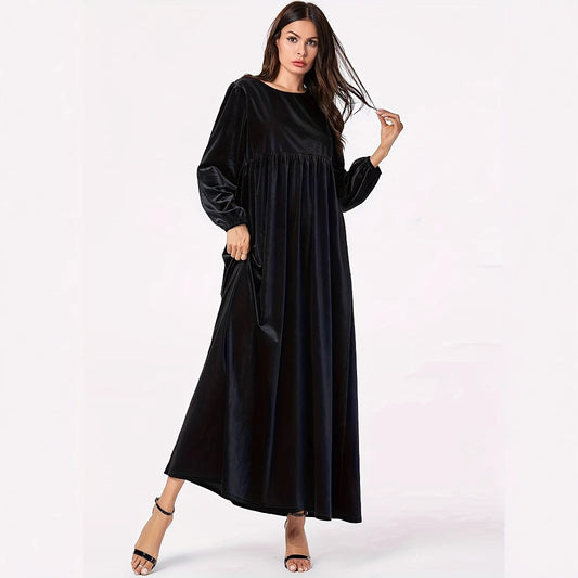 Robe maxi pour femmes en velours luxueux avec élégant drapé Chic und Stil