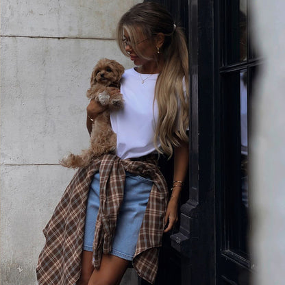 Blouse à carreaux pour femmes avec coupe décontractée Chic und Stil