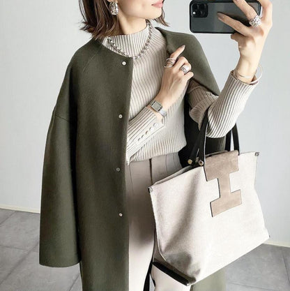 Chic und Stil | Manteau d'hiver surdimensionné élégant avec détails de boutons