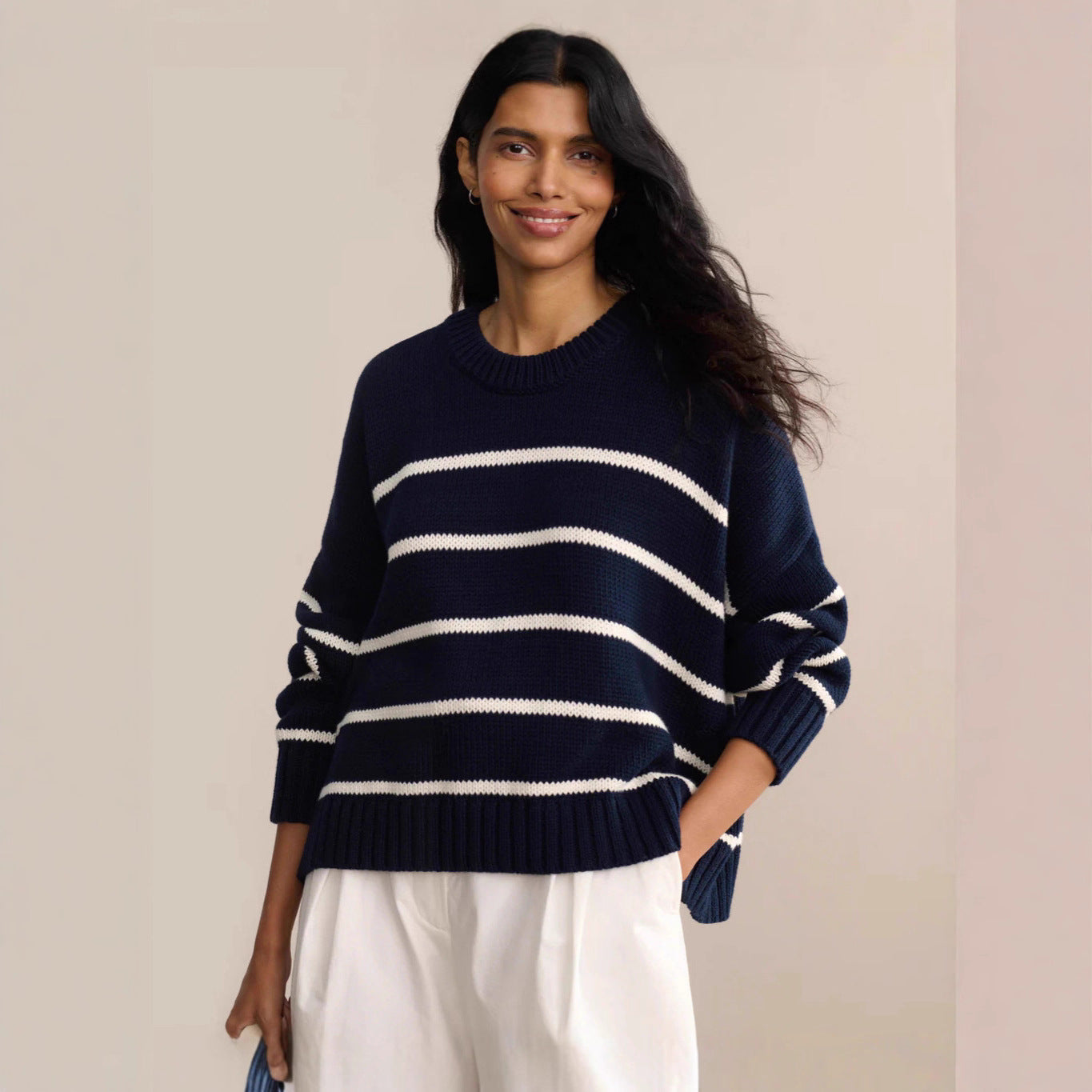 Pull en tricot pour femmes avec un large motif à rayures et une coupe décontractée Chic und Stil
