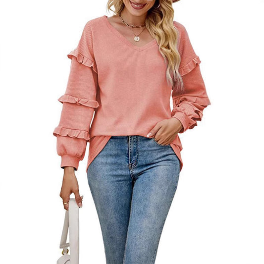 Sweatshirt femme à détails en volants Chic und Stil