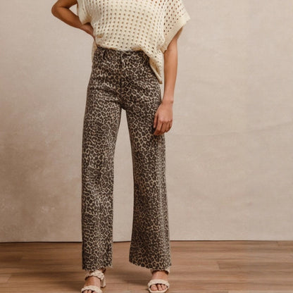 Ladies wide leopard pants Chic and Style