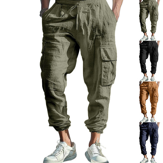Pantalon cargo décontracté pour hommes avec ceinture élastique et poches pratiques Chic und Stil