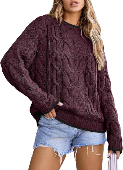 Pull en tricot pour femmes avec un motif de tresse épais Chic und Stil