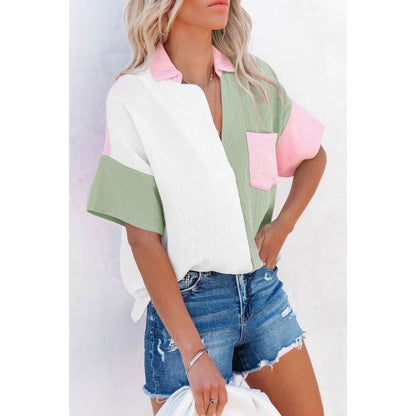 Chemise à boutons color-block pour femmes Chic und Stil