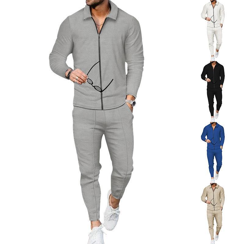 Costume de loisirs moderne pour hommes avec haut texturé et pantalon moderne Chic und Stil