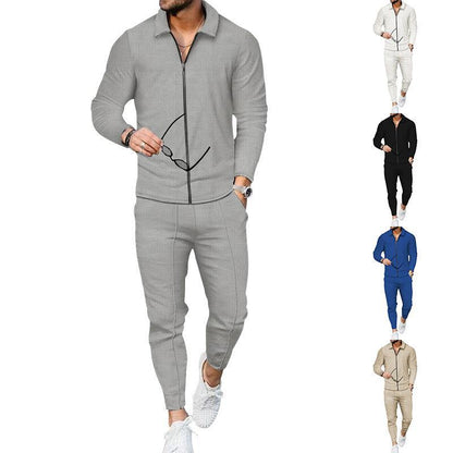 Costume de loisirs moderne pour hommes avec haut texturé et pantalon moderne Chic und Stil