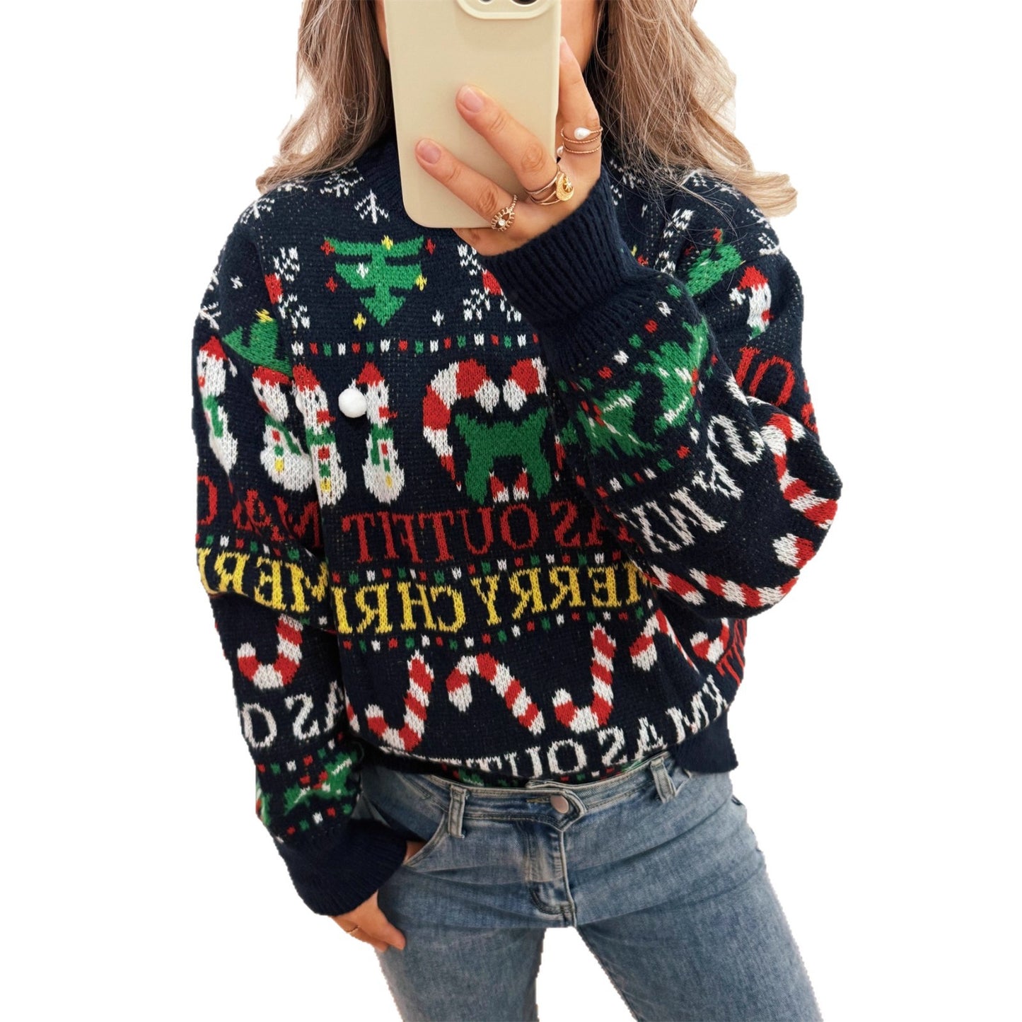 Pull de Noël pour femmes avec un design nordique et des motifs festifs Chic und Stil