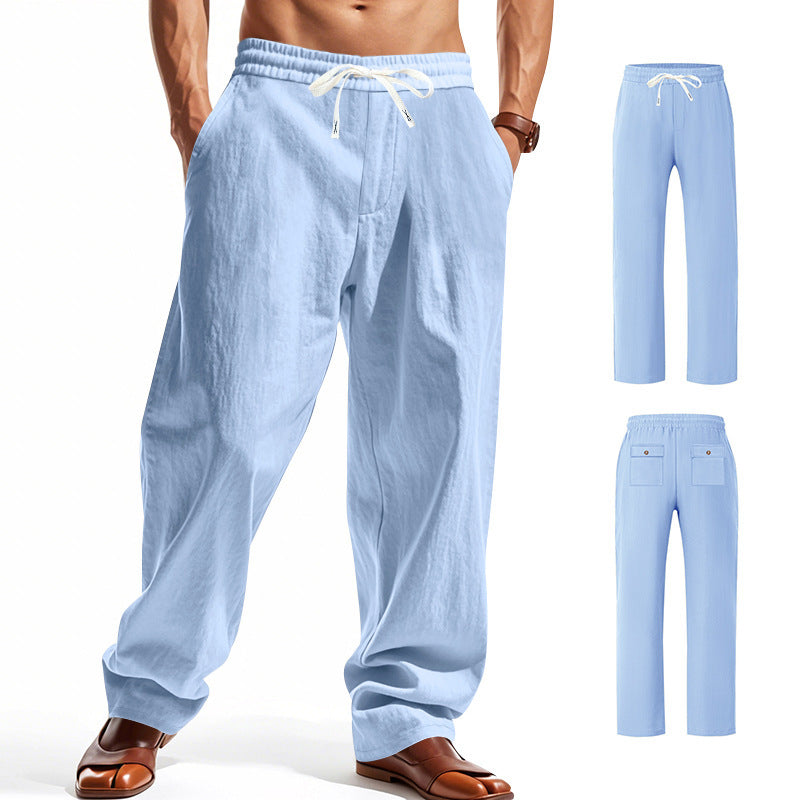 Light casual pants for men with elastic waistband and side pockets Chic and Style