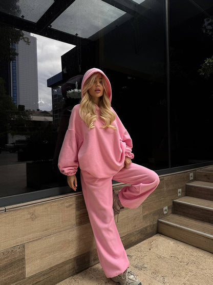 Dames casual oversized hoodie et pantalon de jogging large ensemble Chic und Stil