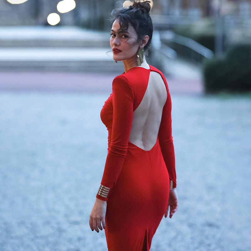 Dames Robe portefeuille longue élégante avec détails volantés Chic und Stil