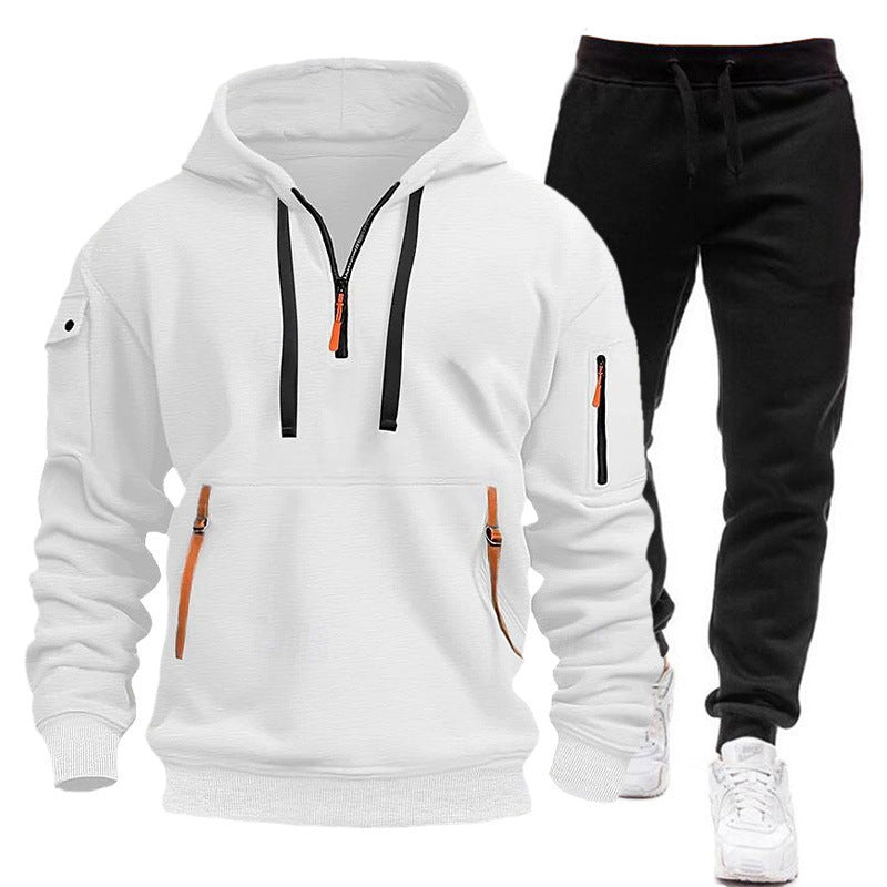 Men's sporty hoodie sweatshirt with practical zippered pockets and comfortable jogger pants Chic and Style