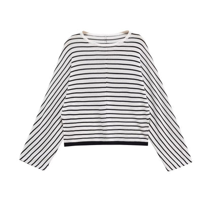 Dames pull oversize rayé Chic und Stil