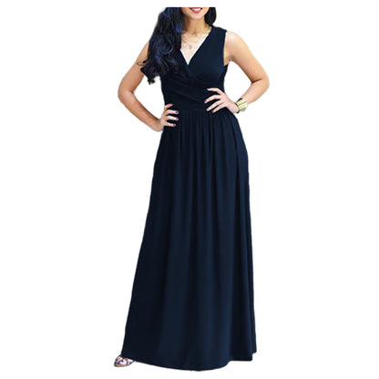 Robe maxi élégante pour femmes avec design enveloppant et coupe fluide Chic und Stil