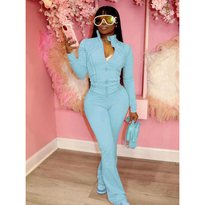 Combinaison femme ajustée avec col montant et zip intégral Chic und Stil