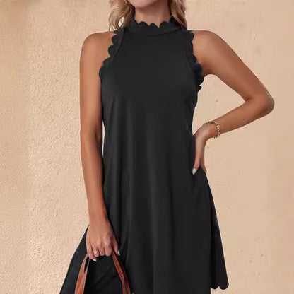 Robe sans manches pour femmes avec décolleté en scallop et coupe fluide Chic und Stil
