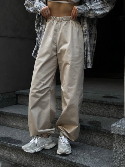 Chic and Style Women's Casual High-Waisted Pants with Elastic Waist