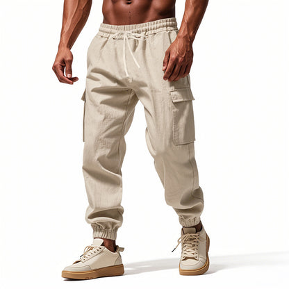 Men's Casual Cargo Pants with Elastic Waist and Practical Side Pockets Chic and Style