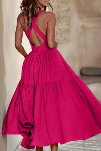 Dames Robe élégante à manches longues avec jupe longue et plis raffinés Chic und Stil
