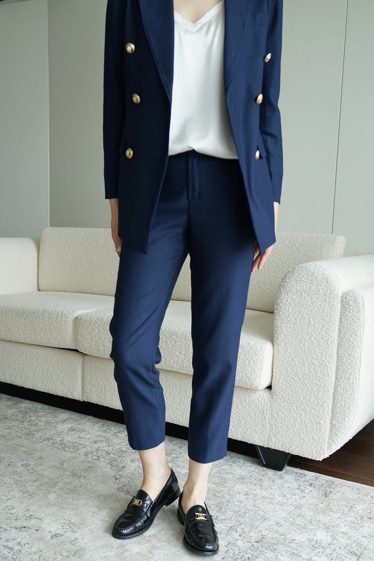 Blazer pour femme à double boutonnage avec détails dorés Chic und Stil