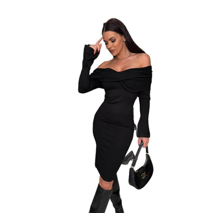 Robe de cocktail ajustée pour femmes avec décolleté off-shoulder Chic und Stil