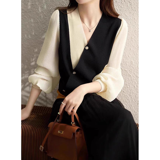 Gilet en maille superposé sophistiqué pour femmes Chic und Stil
