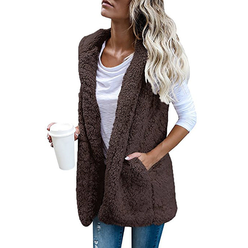 Dames Douce Gilet en Fleece avec poches pratiques et coupe ouverte Chic und Stil