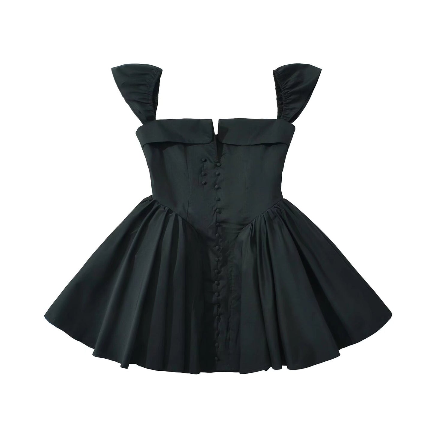 Robe à manches bouffantes pour femmes avec une silhouette cintrée et un ourlet à volants élégant Chic und Stil