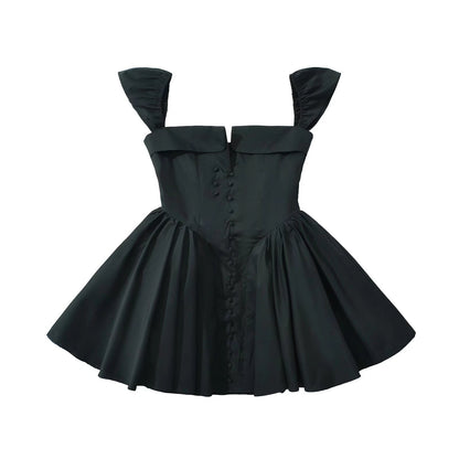 Robe à manches bouffantes pour femmes avec une silhouette cintrée et un ourlet à volants élégant Chic und Stil
