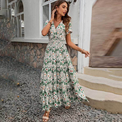 Robe maxi boho à volants pour femmes Chic und Stil 1751507307