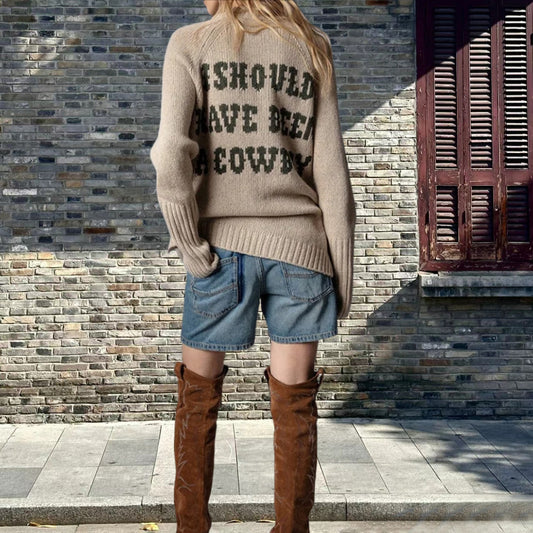 Pull à tricoter décontracté pour femmes avec col rond et matériau doux Chic und Stil