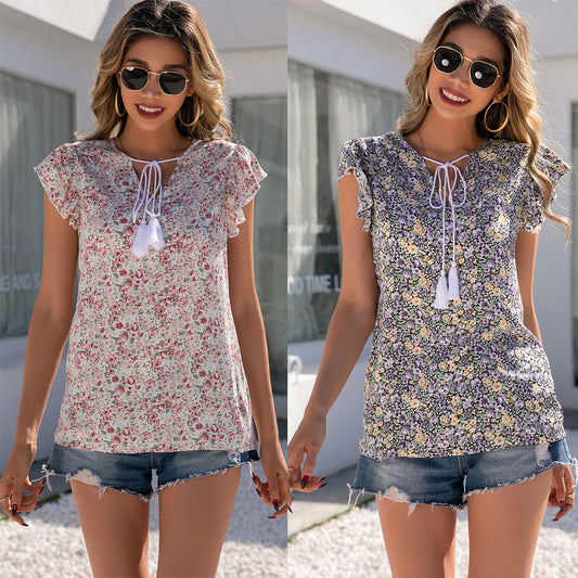 Blouse femme avec détails froncés et cordon ajustable Chic und Stil