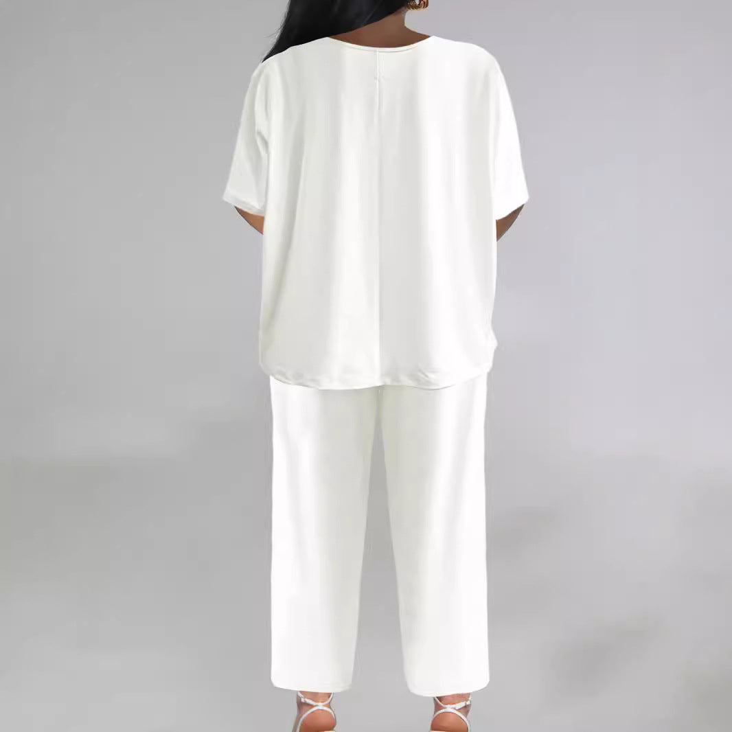 Dames Ensemble décontracté avec coupe fluide et haut enroulé Chic und Stil