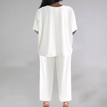 Dames Ensemble décontracté avec coupe fluide et haut enroulé Chic und Stil