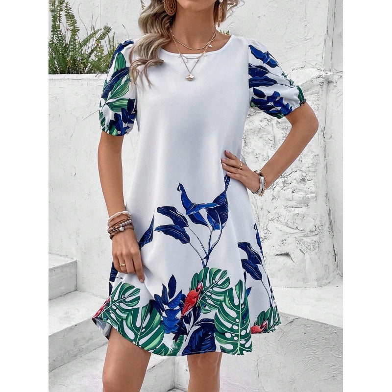 Robe A-ligne pour femmes avec impression tropicale Chic und Stil