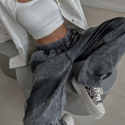 High-waisted casual pants for women with original wash effect Chic und Stil