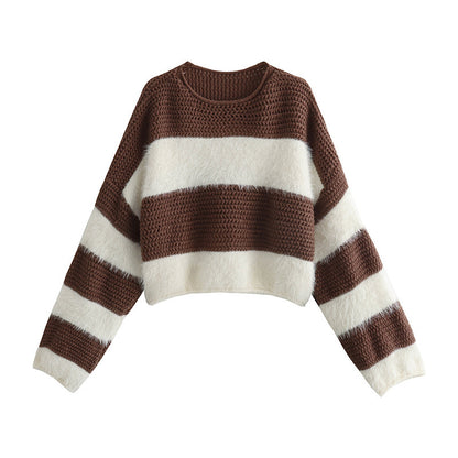 Pull confortable pour femmes avec une coupe ample et un motif rayé remarquable Chic und Stil