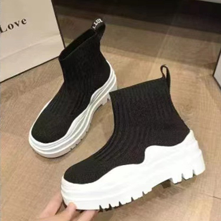 Bottes hautes en stretch pour femmes avec semelle antidérapante et surface respirante Chic und Stil