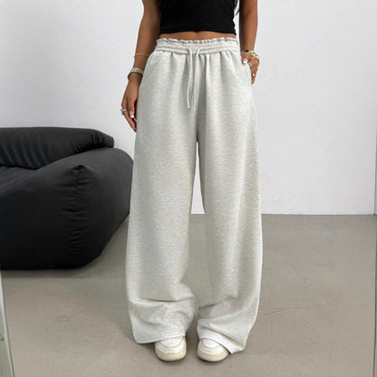 Women's Comfortable Wide-Leg Leisure Pants with Elastic Waist Chic and Style