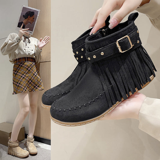Bottes à franges et clous pour femmes Chic und Stil