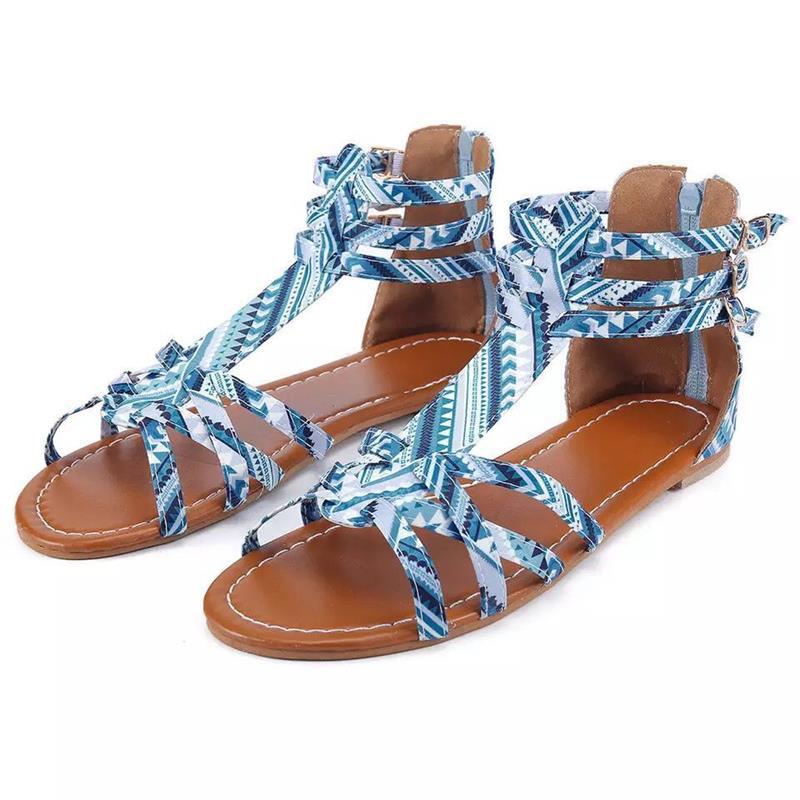 Sandales à brides pour femmes avec motif graphique et bride de cheville ajustable Chic und Stil