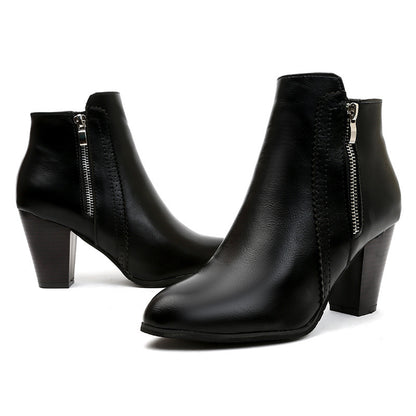 Bottes élégantes pour femmes avec fermeture éclair tendance et talon bloc confortable Chic und Stil