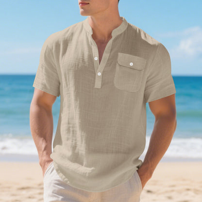 Chemise à manches courtes à la mode pour hommes avec boutonnière et poche poitrine Chic und Stil