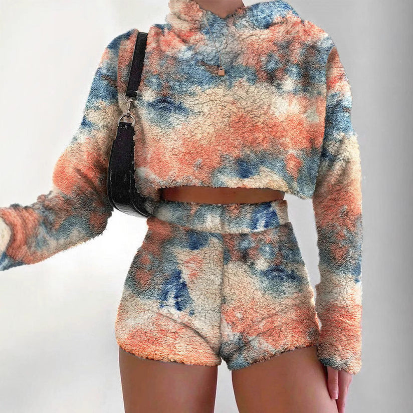 Dames ensemble confortable de hoodie et de shorts Chic und Stil