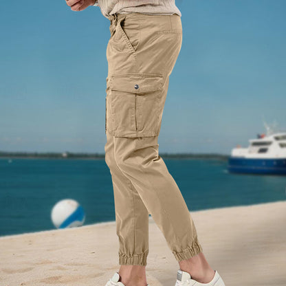 Casual cargo pants for men with elastic waistband and practical pockets Chic und Stil