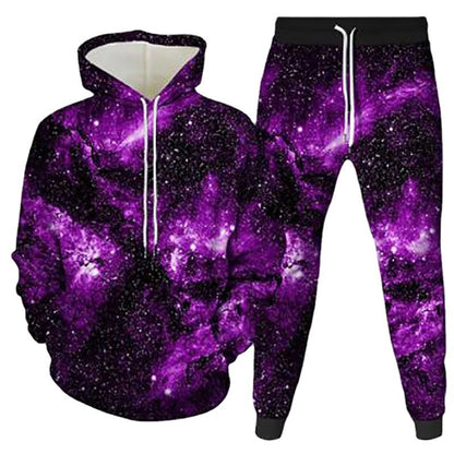 Men's hoodie set and jogger pants with modern graphic print Chic and Style