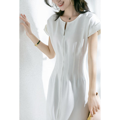 Robe midi élégante à fermeture éclair Chic und Stil pour femmes